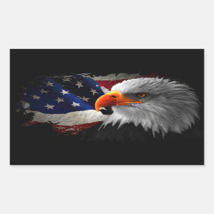 Der Amerikanische Adler Rechteckiger Aufkleber