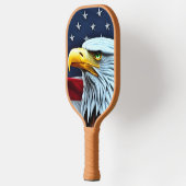Der Amerikanische Adler und die Fahne Patriotisch Pickleball Schläger (Links)