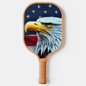 Der Amerikanische Adler und die Fahne Patriotisch Pickleball Schläger (Rückseite)