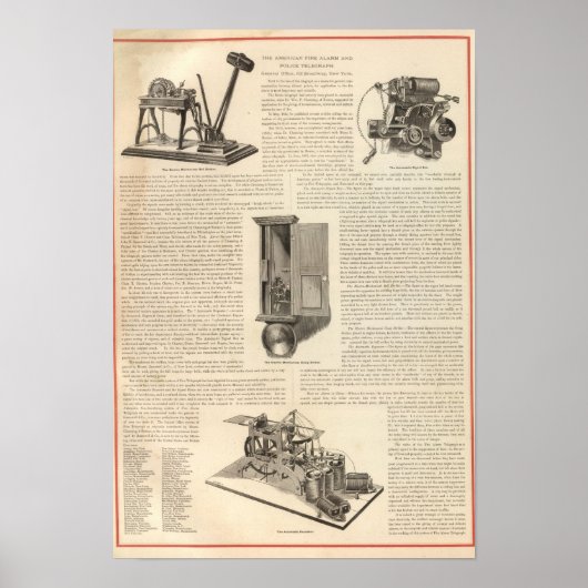 Der amerikanische Feueralarm und der Polizei-Teleg Poster (Vorne)
