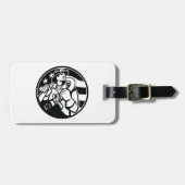 Der amerikanische Feuerwehrhelden mutig schwarz un Gepäckanhänger (Vorderseite horizontal)