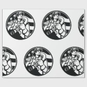 Der amerikanische Feuerwehrhelden mutig schwarz un Geschenkpapier (Flach)