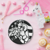 Der amerikanische Feuerwehrhelden mutig schwarz un Pappteller (Party)