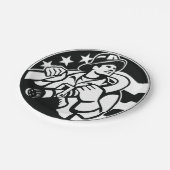 Der amerikanische Feuerwehrhelden mutig schwarz un Pappteller (Schrägansicht)