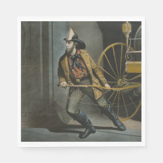 Der amerikanische Feuerwehrmann: Immer bereit Serviette (Vorderseite)