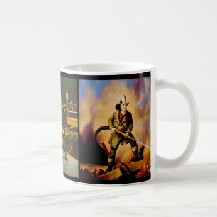 Der amerikanische Feuerwehrmann viktorianische Feu Kaffeetasse