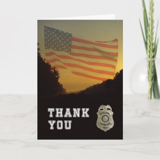 Der amerikanische Flaggenschild der Strafverfolgun Dankeskarte (Vorderseite)