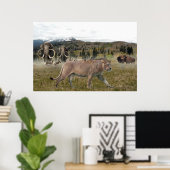 Der amerikanische Löwe mit Mammoths und Bison, Pos Poster (Heimbüro)