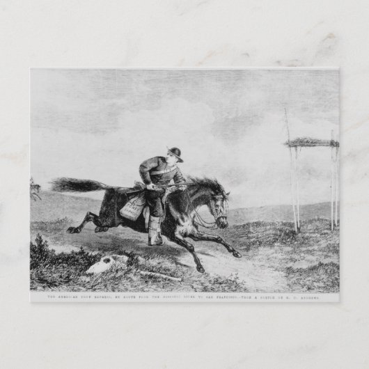Der amerikanische Pony Express Postkarte (Vorderseite)