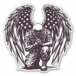 Der amerikanische Soldat Angel Prag USA Flaggenkun Aufkleber