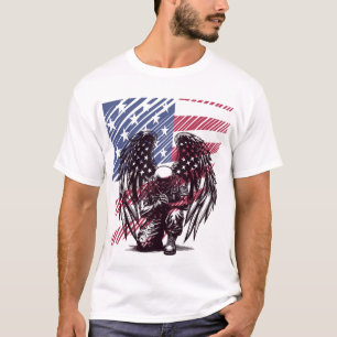 Der amerikanische Soldat Angel Prag USA Flaggenkun T-Shirt