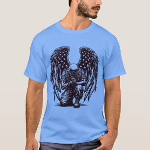 Der amerikanische Soldat Angel Prag USA Flaggenkun T-Shirt