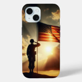 Der amerikanische Soldat würdigt die Flagge Case-Mate iPhone Hülle (Rückseite)