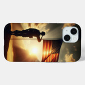 Der amerikanische Soldat würdigt die Flagge Case-Mate iPhone Hülle (Rückseite (Horizontal))
