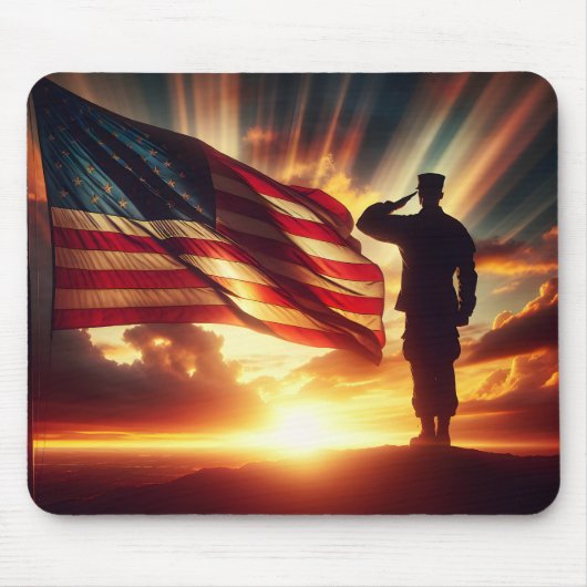 Der amerikanische Soldat würdigt die Flagge Mousepad (Vorne)
