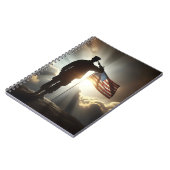 Der amerikanische Soldat würdigt die Flagge Notizblock (Linke Seite)