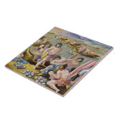 Der amerikanische Ureinwohner, der für Perlen Fliese (Seite)