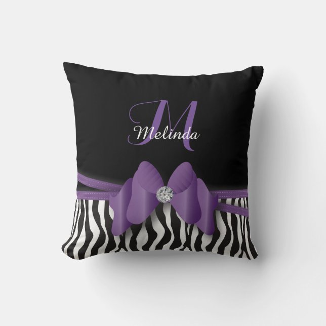 Der Amethyst Striped Zebra beugte | Kissen (Vorderseite)