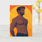 Der Anbruch des Menschen Schwule Grußkarte Karte (Gelbe Blume)