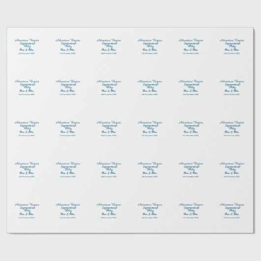 der Anfang des Abenteuers Verlobungsfeier name da Geschenkpapier (Flach)