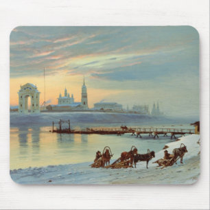 Der Angara Damm in Irkutsk, 1886 Mousepad
