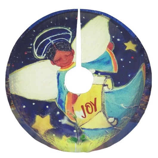 Der Angel der guten Nachrichten Polyester Weihnachtsbaumdecke (Vorderseite)