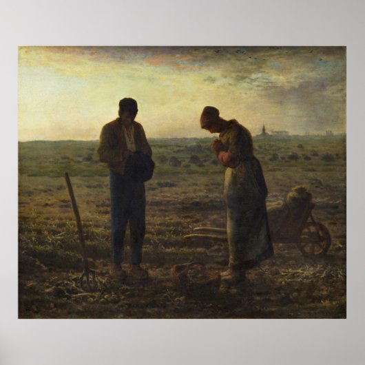 Der Angelus von Jean-François Millet Poster (Vorne)
