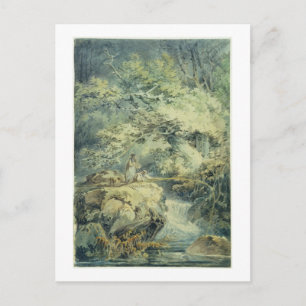 Der Angler, 1794 (w/c über Graphit auf Papier) Postkarte