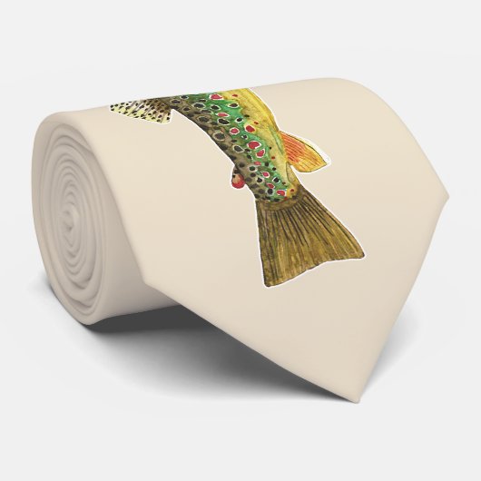 Der Anglerfisch der Braunen Forelle Krawatte (Gerollt)