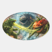 Der Angriff der Koloss-Mutantengemüse-Oval-Sticker Ovaler Aufkleber (Vorderseite)