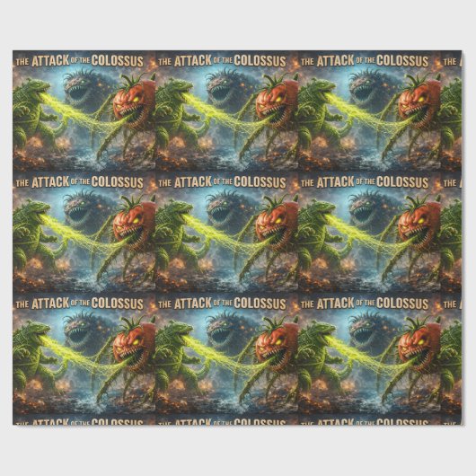 Der Angriff der Koloss-Mutantenveggie 40 Mat Wr Geschenkpapier (Flach)