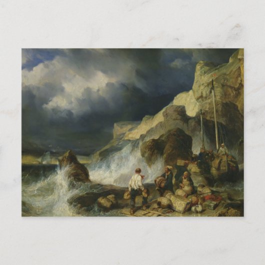 Der Angriff der Schmuggler, c.1837 Postkarte (Vorderseite)