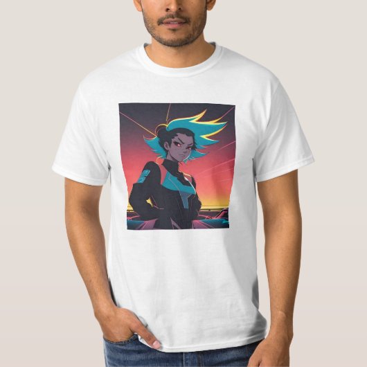 Der Anime-Charakter sieht dich mit Urteil an... T-Shirt (Vorderseite)