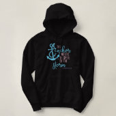 Der Anker hält sich trotz des Sturms, Christen Hoodie (Design vorne)