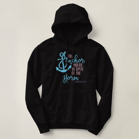 Der Anker hält sich trotz des Sturms, Christen Hoodie (Design vorne)