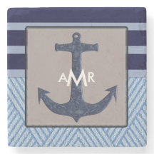 Der Anker-u. die Marine-blaue Streifen des