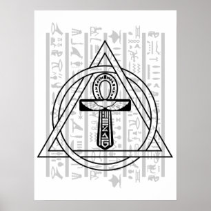 Der Ankh - ägyptische Hieroglyphen Poster