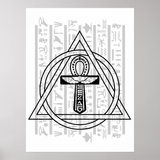 Der Ankh - ägyptische Hieroglyphen Poster (Vorne)