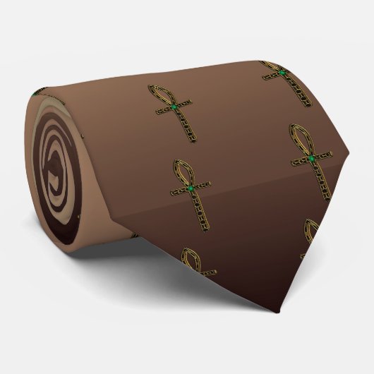 Der Ankh (Gold) Krawatte (Gerollt)