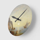 Der Anruf der Sirenen (Öl auf Leinwand) Runde Wanduhr (Winkel)