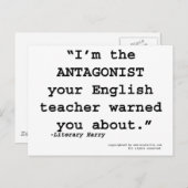 Der Antagonist, den dein Englischlehrer dir warnt Postkarte (Vorne/Hinten)