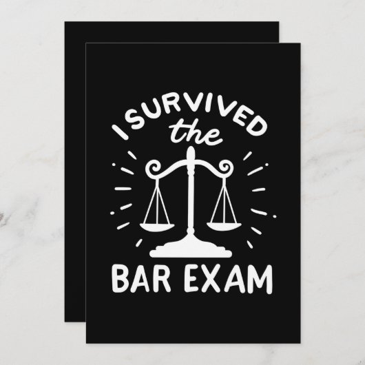 Der Anwalt überlebte die Bar-Prüfung Einladung (Vorne/Hinten)
