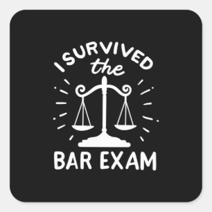 Der Anwalt überlebte die Bar-Prüfung Quadratischer Aufkleber