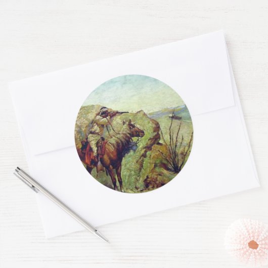 Der Apache Runder Aufkleber (Umschlag)