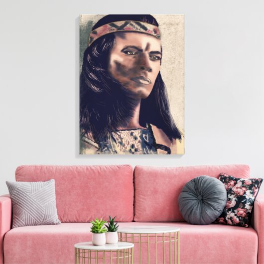 Der Apache - überzogene Canvas Leinwanddruck (Insitu (Wohnzimmer))