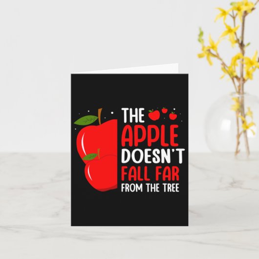 Der Apfel fällt nicht weit vom Baumapfel-Bild Karte (Gelbe Blume)