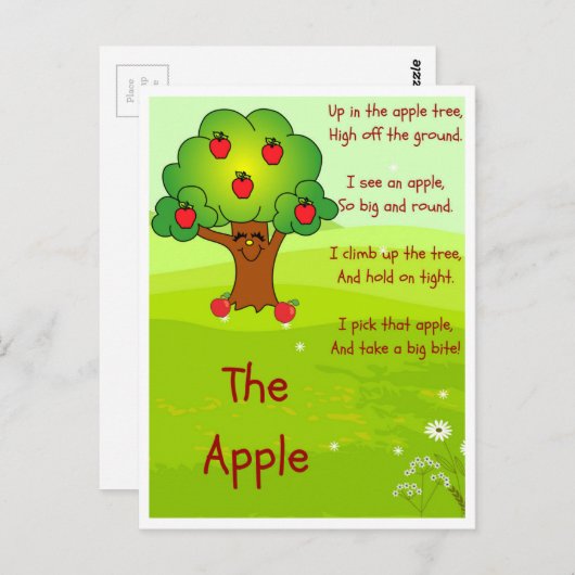 Der Apfel Postkarte (Vorne/Hinten)