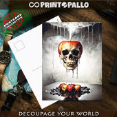 Der Apfel Sin mit Schädel Postkarte