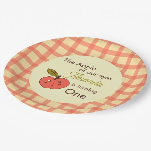 Der Apfel unserer Augen niedlicher Apfel Pappteller (Schrägansicht)