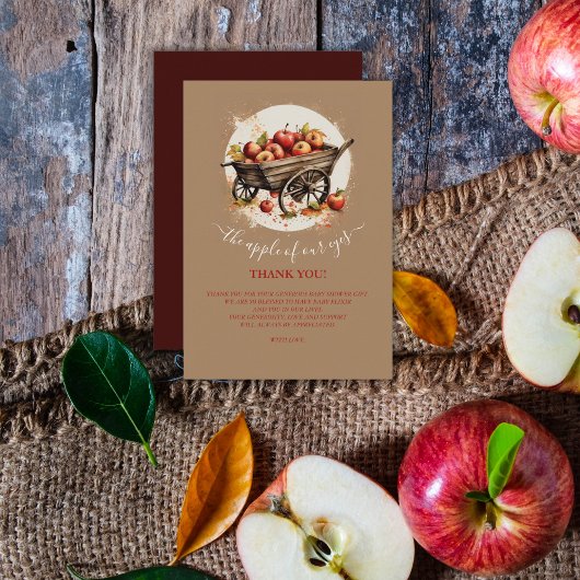 Der Apfel unserer Augenbabydusche Dankeskarte